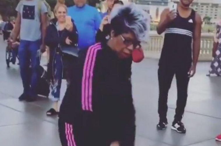 Breakdancing Grandma in Vegas