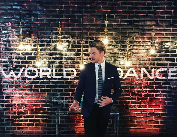 Derek Hough rockin' a suit at first taping of 'World of Dance'